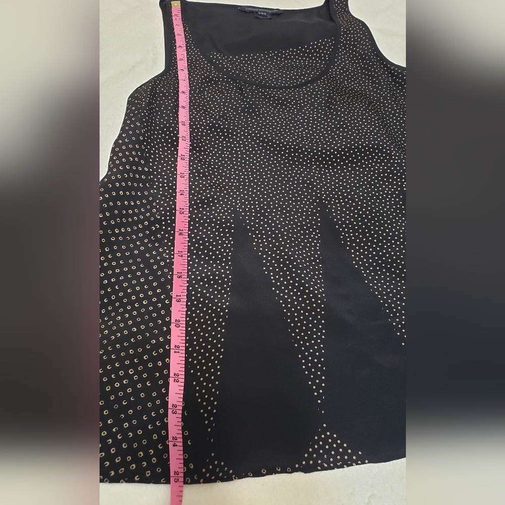 French Connection Women's Black and Tan Silk Sleevless Top Size 8 - Picture 12 of 13